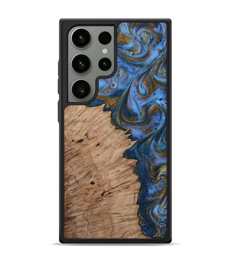 Galaxy S24 Ultra Wood Phone Case - Sara (Teal & Gold, 808343)