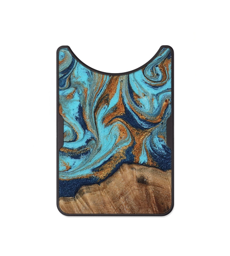Alloy Wood Wallet - Raquel (Teal & Gold, 808346)
