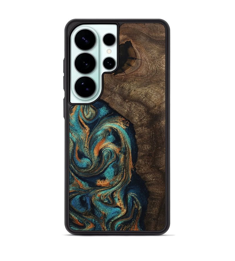 Galaxy S26 Ultra Wood Phone Case - Azrael (Teal & Gold, 808348)