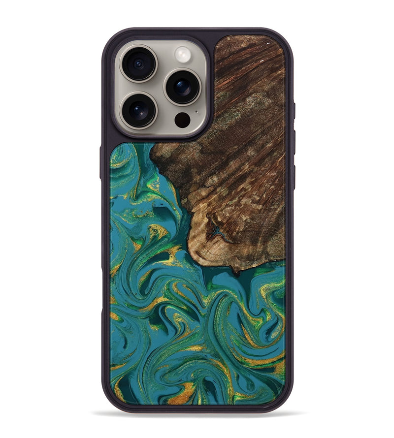 iPhone 16 Pro Max Wood Phone Case - Kennedy (Green, 808353)
