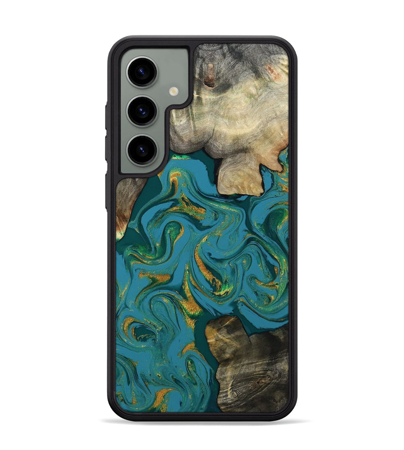Galaxy S24 Plus Wood Phone Case - Jamila (Teal & Gold, 808356)