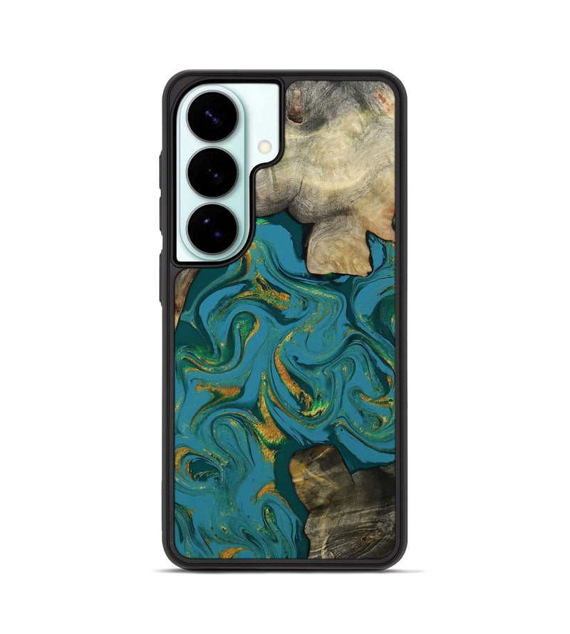 Galaxy S26 Wood Phone Case - Jamila (Teal & Gold, 808356)