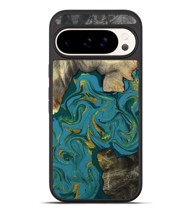 Pixel 10 Pro XL Wood Phone Case - Jamila (Teal & Gold, 808356)