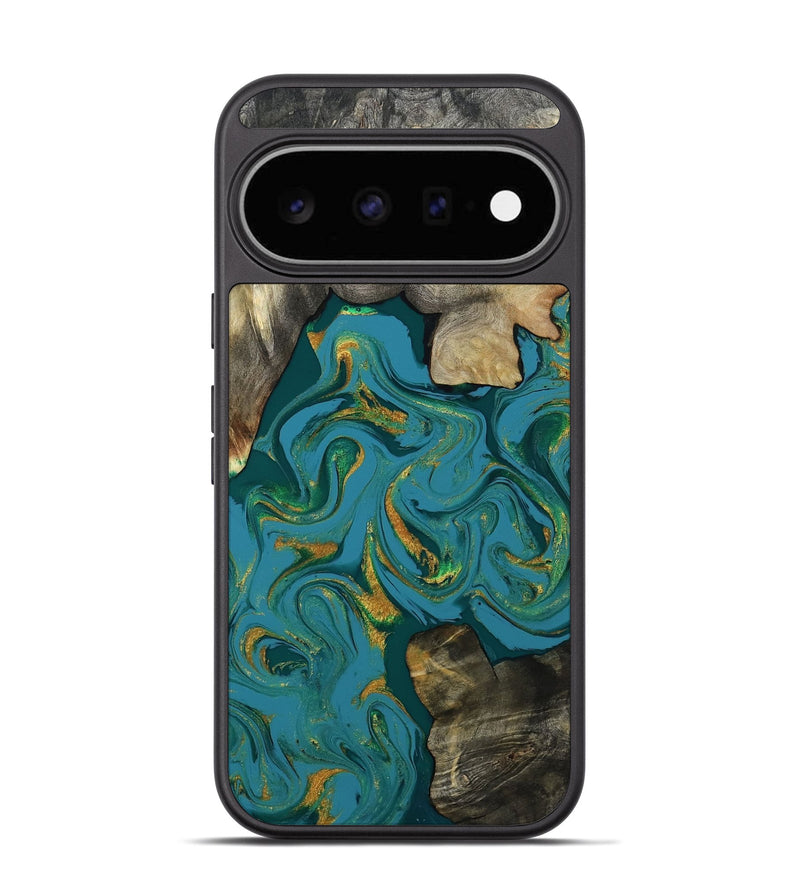 Pixel 11 Wood Phone Case - Jamila (Teal & Gold, 808356)