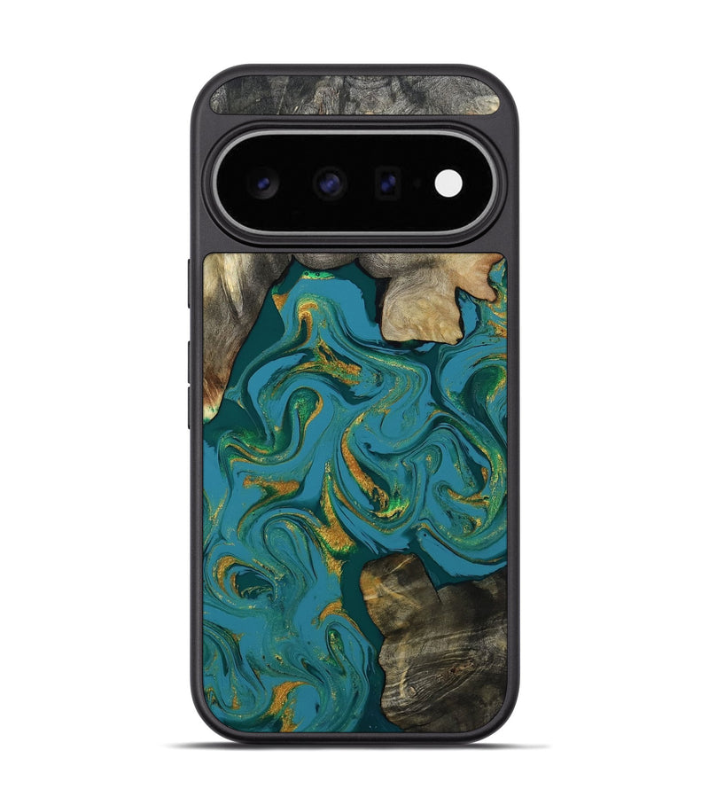 Pixel 11 Pro Wood Phone Case - Jamila (Teal & Gold, 808356)