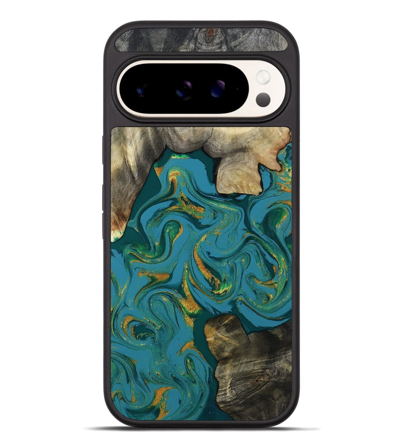 Pixel 9 Pro XL Wood Phone Case - Jamila (Teal & Gold, 808356)