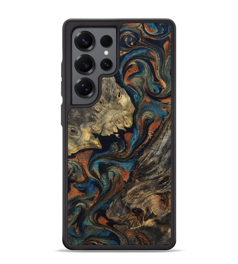 Galaxy S25 Ultra Wood Phone Case - Zona (Teal & Gold, 808357)