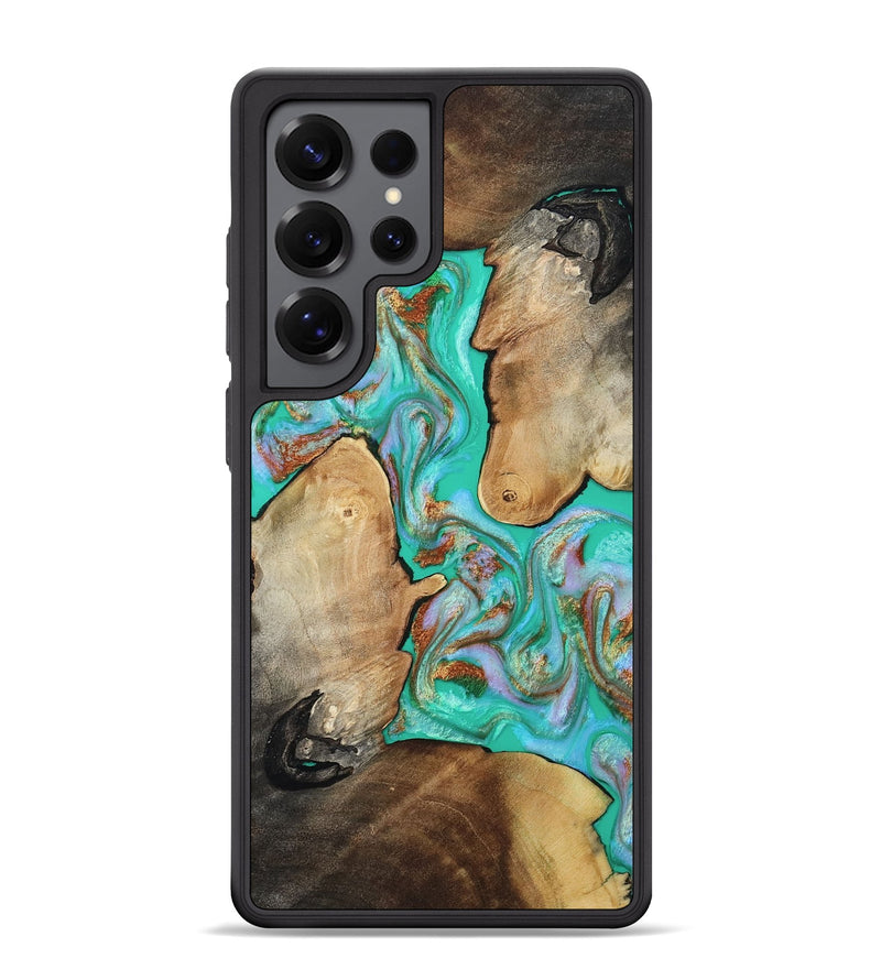 Galaxy S25 Ultra Wood Phone Case - Julieta (Teal & Gold, 808384)