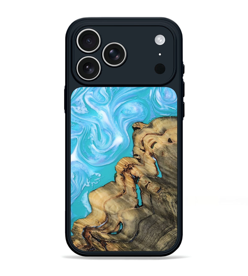 iPhone 17 Pro Max Wood Phone Case - Demi (Blue, 808388)