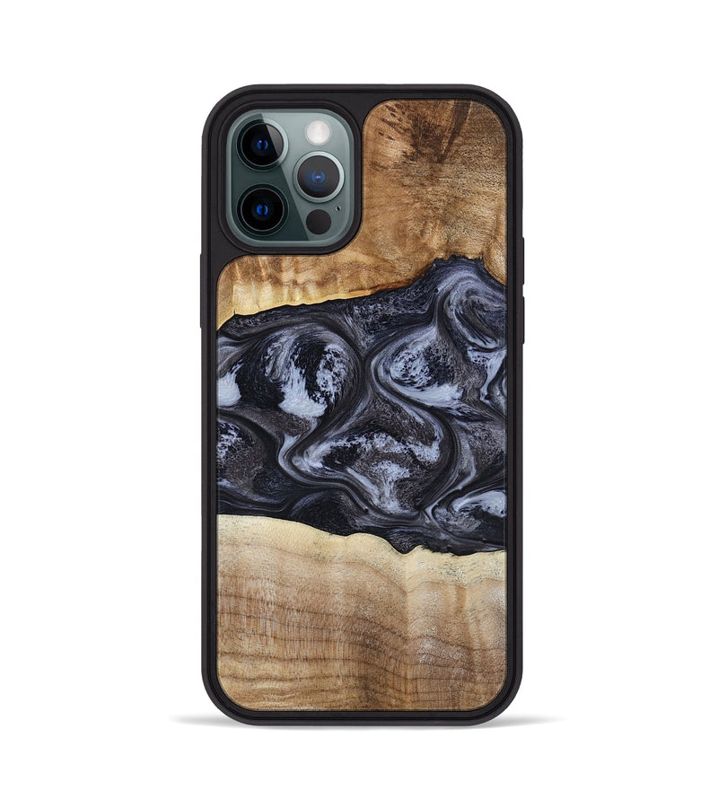 iPhone 12 Pro Wood Phone Case - Jolene (Black & White, 808398)
