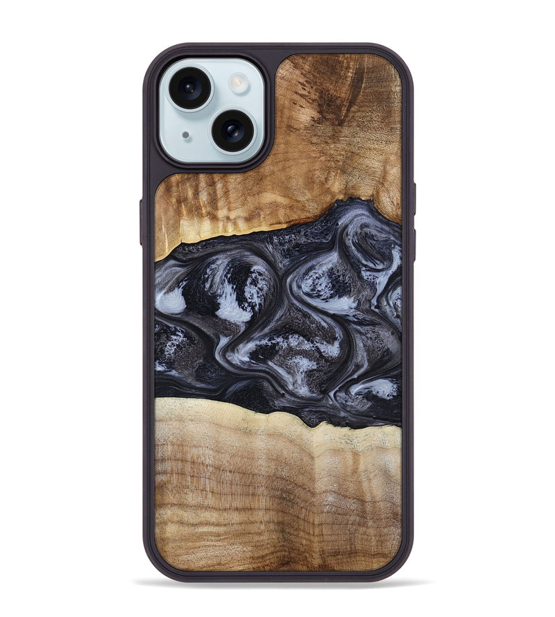 iPhone 15 Plus Wood Phone Case - Jolene (Black & White, 808398)