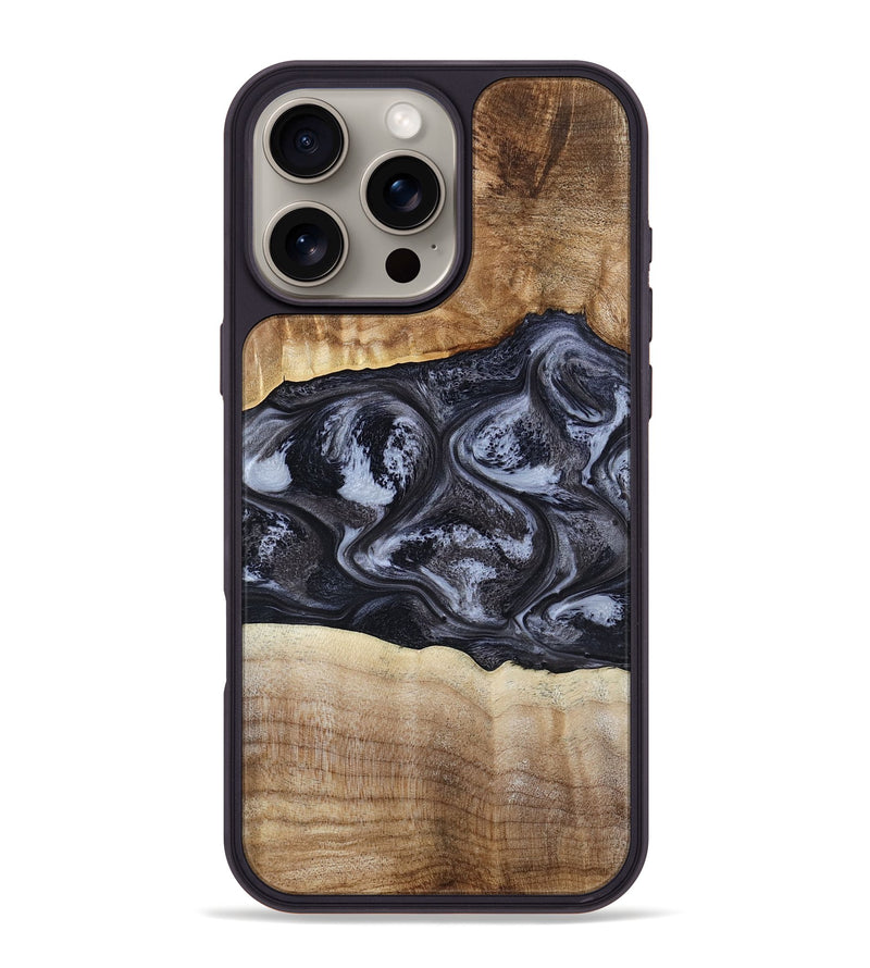 iPhone 16 Pro Max Wood Phone Case - Jolene (Black & White, 808398)