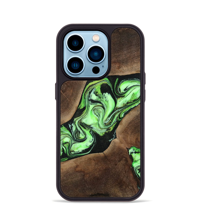 iPhone 14 Pro Wood Phone Case - Collins (Green, 808402)