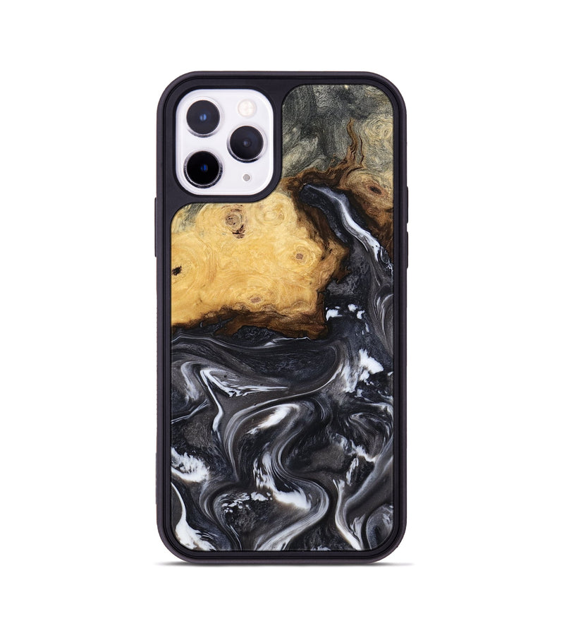 iPhone 11 Pro Wood Phone Case - Kelsie (Black & White, 808405)