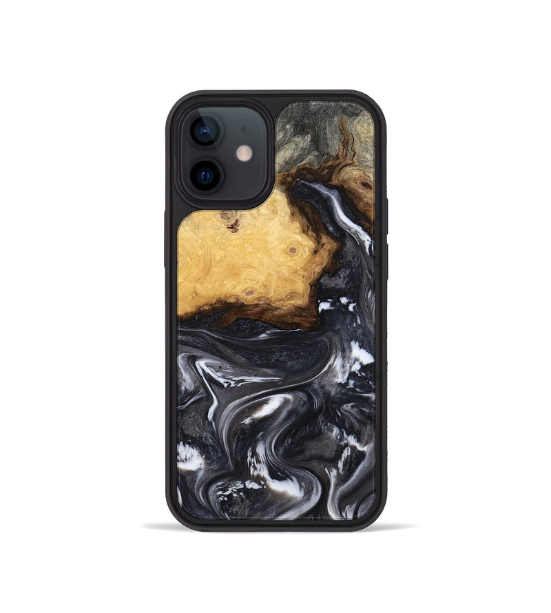 iPhone 12 mini Wood Phone Case - Kelsie (Black & White, 808405)