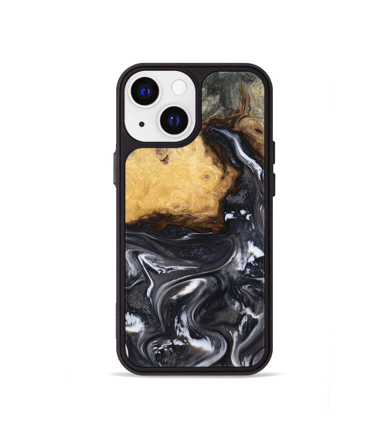 iPhone 13 mini Wood Phone Case - Kelsie (Black & White, 808405)