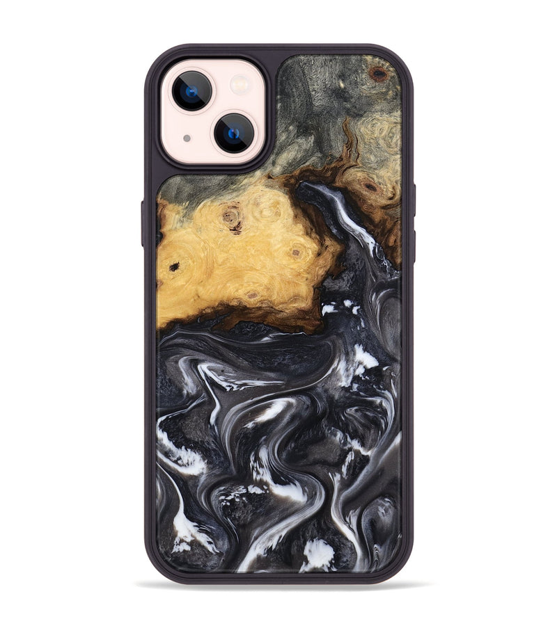 iPhone 14 Plus Wood Phone Case - Kelsie (Black & White, 808405)