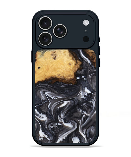 iPhone 17 Pro Max Wood Phone Case - Kelsie (Black & White, 808405)