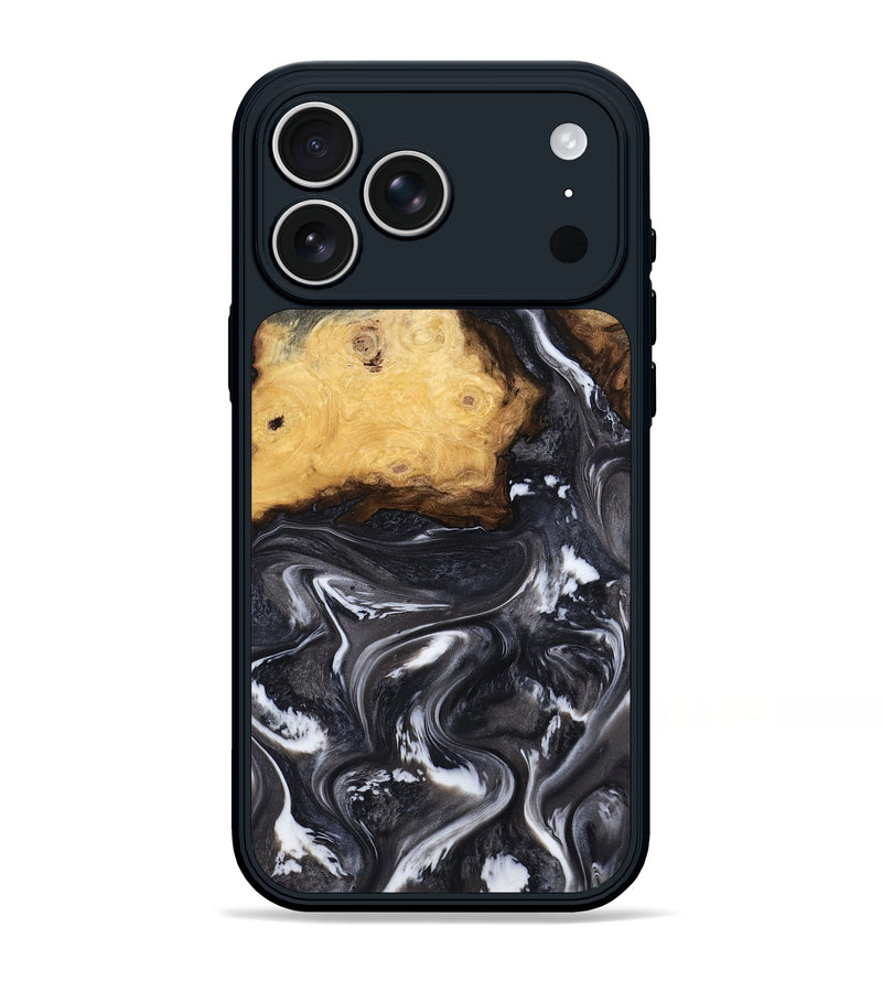 iPhone 17 Pro Max Wood Phone Case - Kelsie (Black & White, 808405)