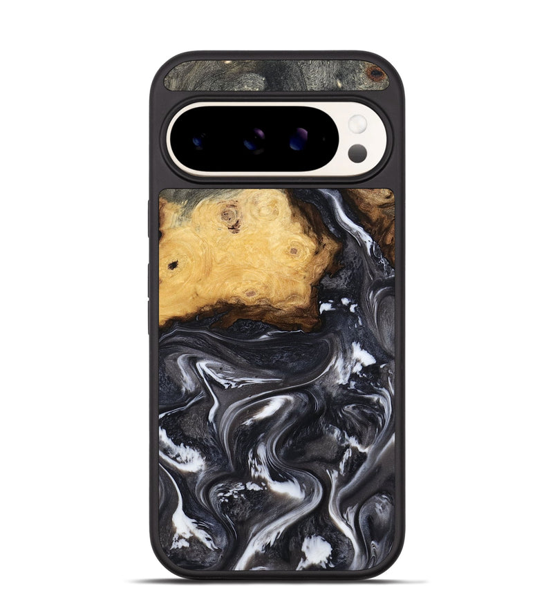 Pixel 9 Pro Wood Phone Case - Kelsie (Black & White, 808405)