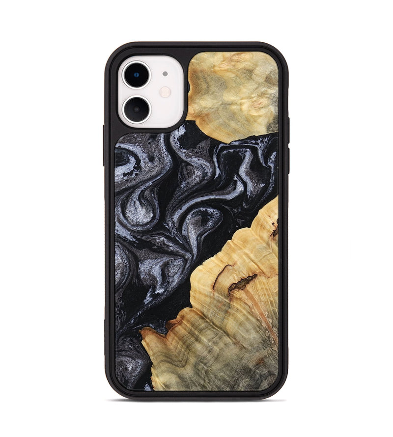 iPhone 11 Wood Phone Case - Kenisha (Black & White, 808457)