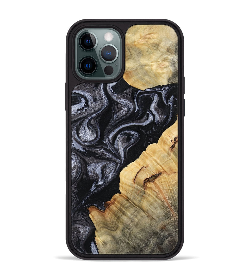 iPhone 12 Pro Max Wood Phone Case - Kenisha (Black & White, 808457)