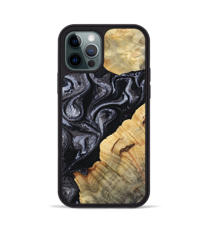 iPhone 12 Pro Wood Phone Case - Kenisha (Black & White, 808457)