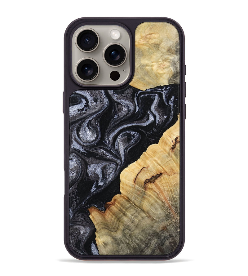iPhone 16 Pro Max Wood Phone Case - Kenisha (Black & White, 808457)