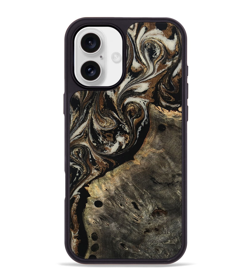 iPhone 16 Plus Wood Phone Case - Alize (Black & White, 808458)