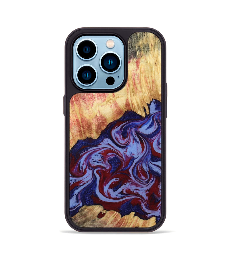 iPhone 14 Pro Wood Phone Case - Kara (Red, 808461)