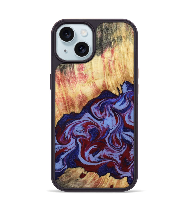 iPhone 15 Wood Phone Case - Kara (Red, 808461)