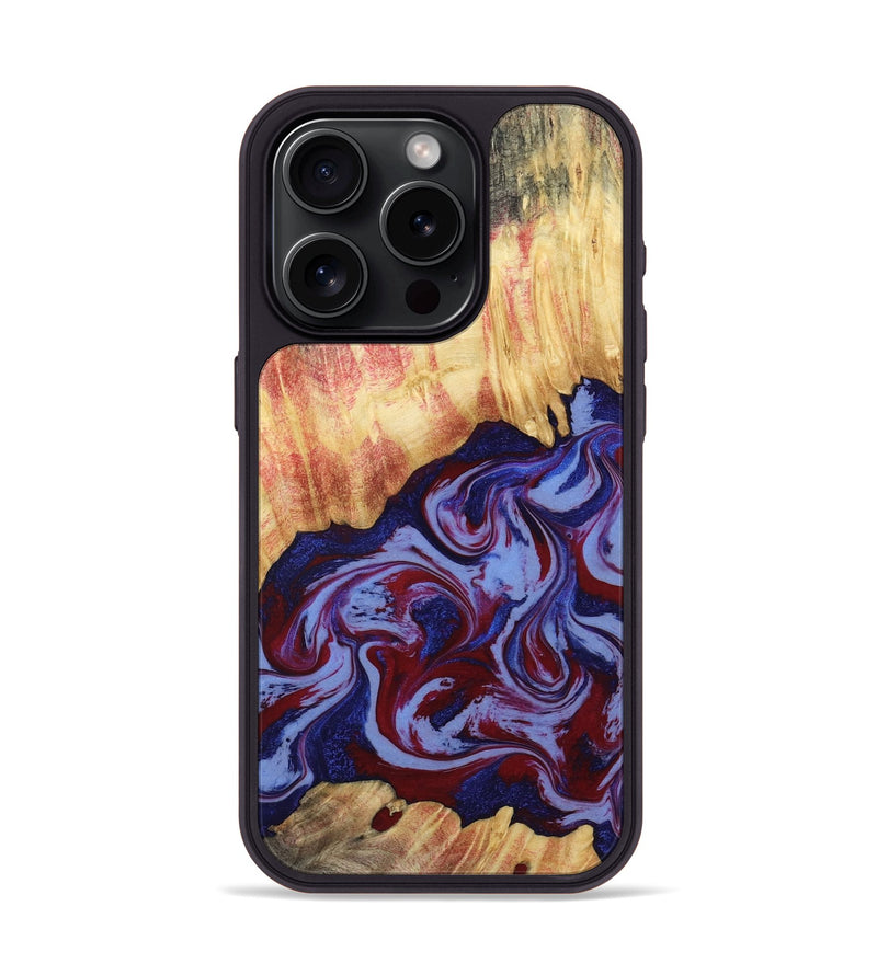 iPhone 15 Pro Wood Phone Case - Kara (Red, 808461)