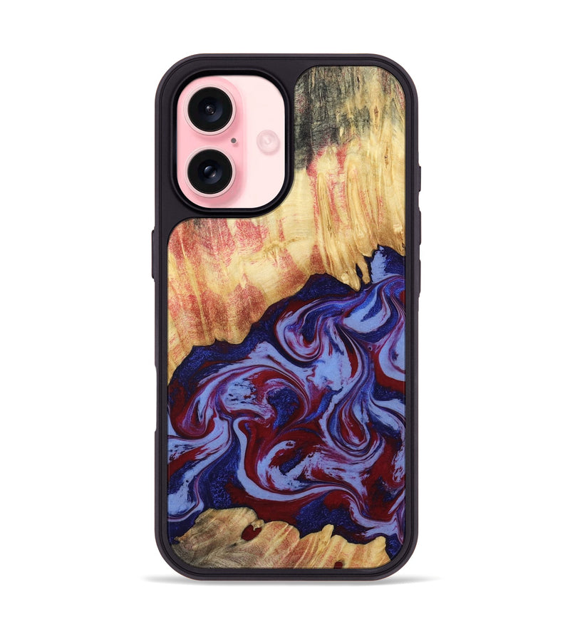 iPhone 16 Wood Phone Case - Kara (Red, 808461)