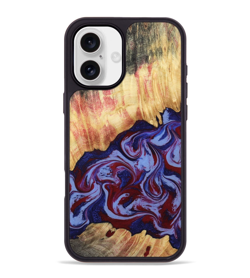 iPhone 16 Plus Wood Phone Case - Kara (Red, 808461)