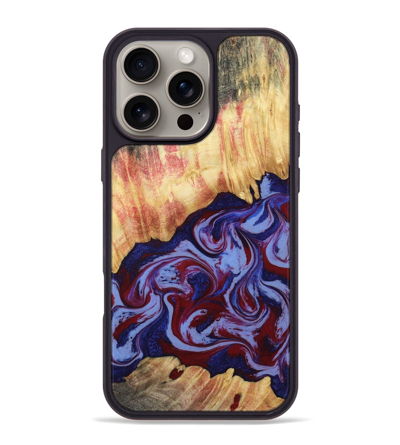 iPhone 16 Pro Max Wood Phone Case - Kara (Red, 808461)
