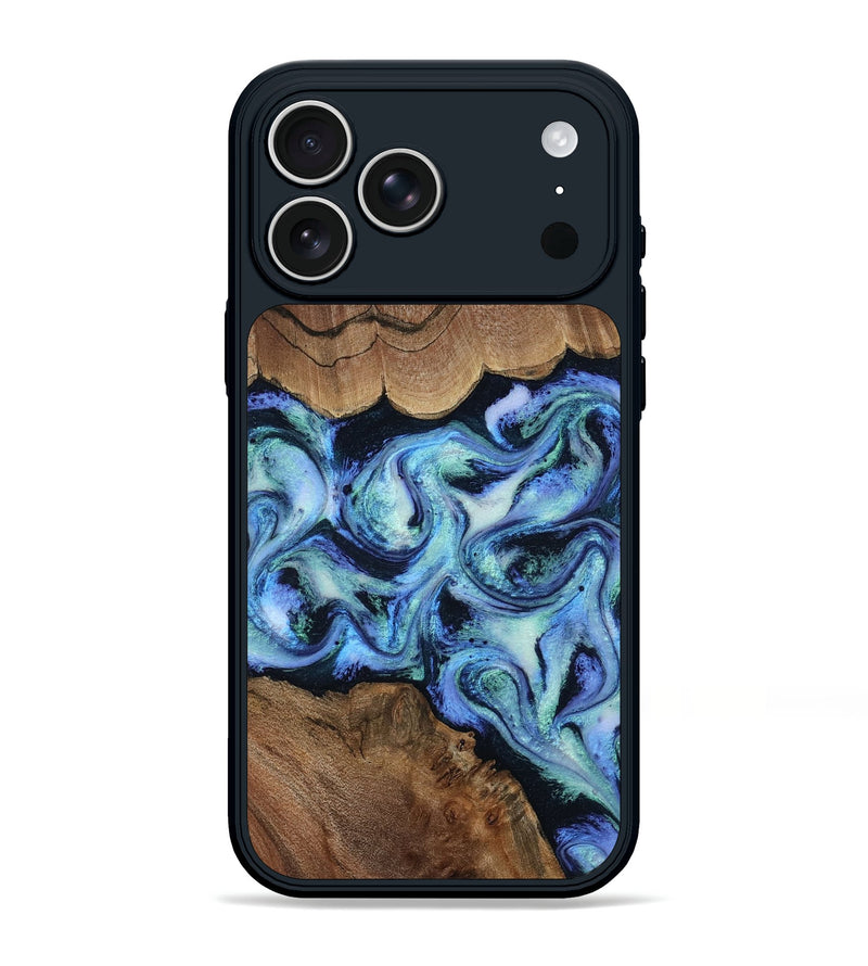 iPhone 17 Pro Max Wood Phone Case - Dariana (Blue, 808495)