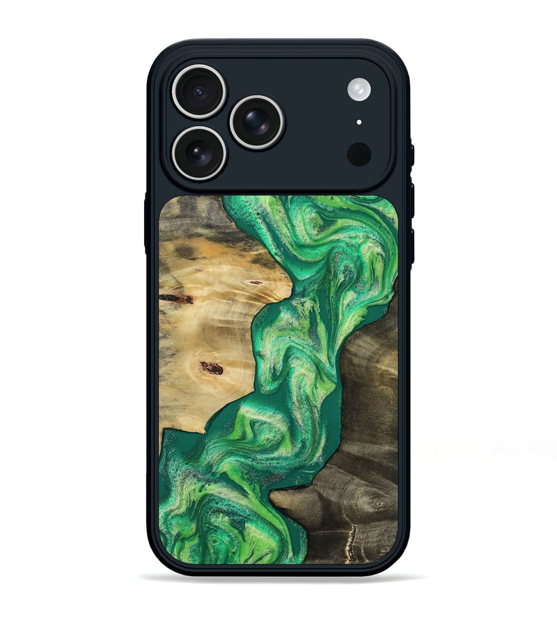 iPhone 17 Pro Max Wood Phone Case - Lafe (Green, 808499)