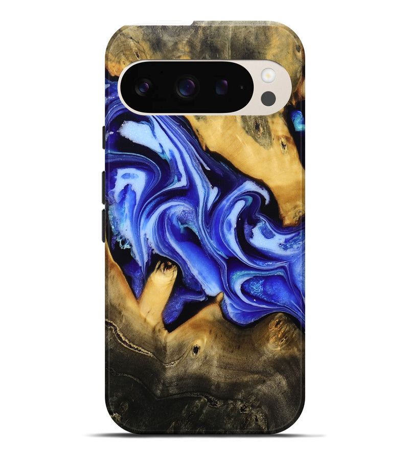 Pixel 9 Pro XL Wood Live Edge Phone Case - Obie (Blue, 808541)