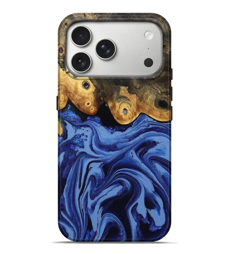 iPhone 17 Pro Max Wood Live Edge Phone Case - Belle (Blue, 808545)