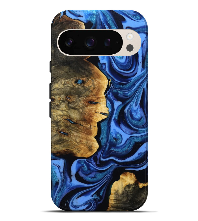Pixel 10 Pro XL Wood Live Edge Phone Case - Wilbert (Blue, 808548)