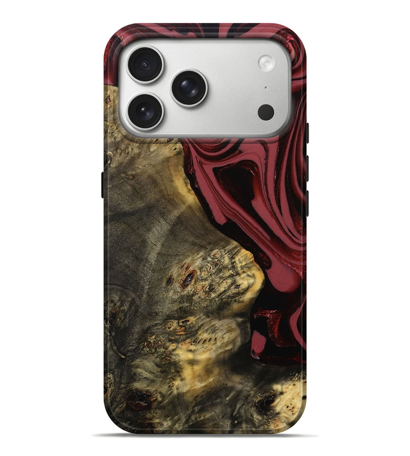 iPhone 17 Pro Max Wood Live Edge Phone Case - Case (Red, 808560)