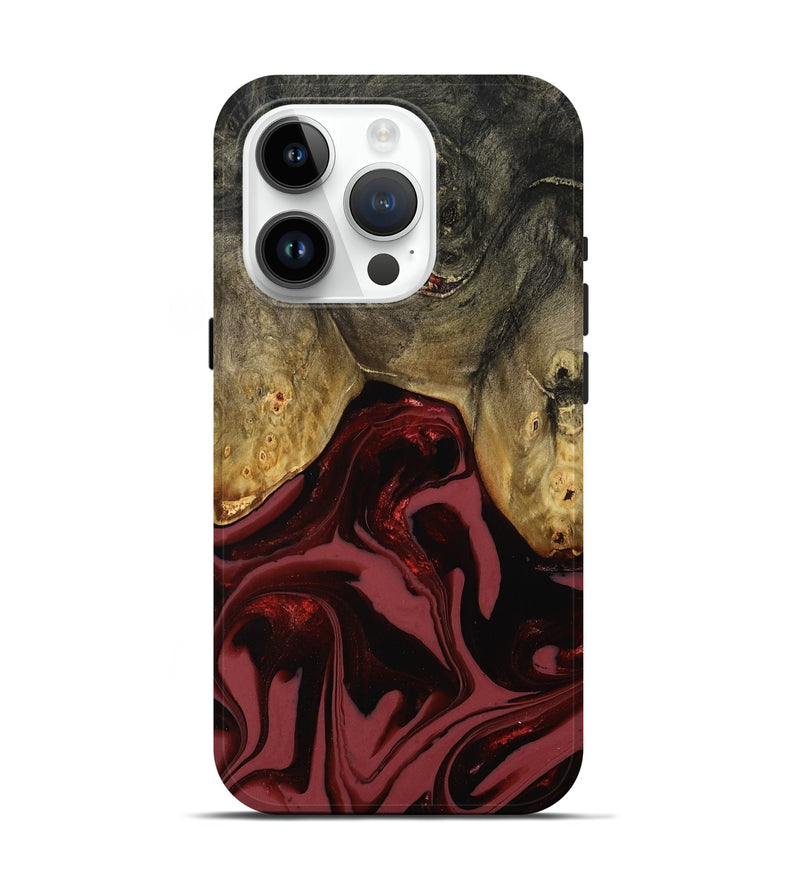 iPhone 15 Pro Wood Live Edge Phone Case - Dalton (Red, 808561)