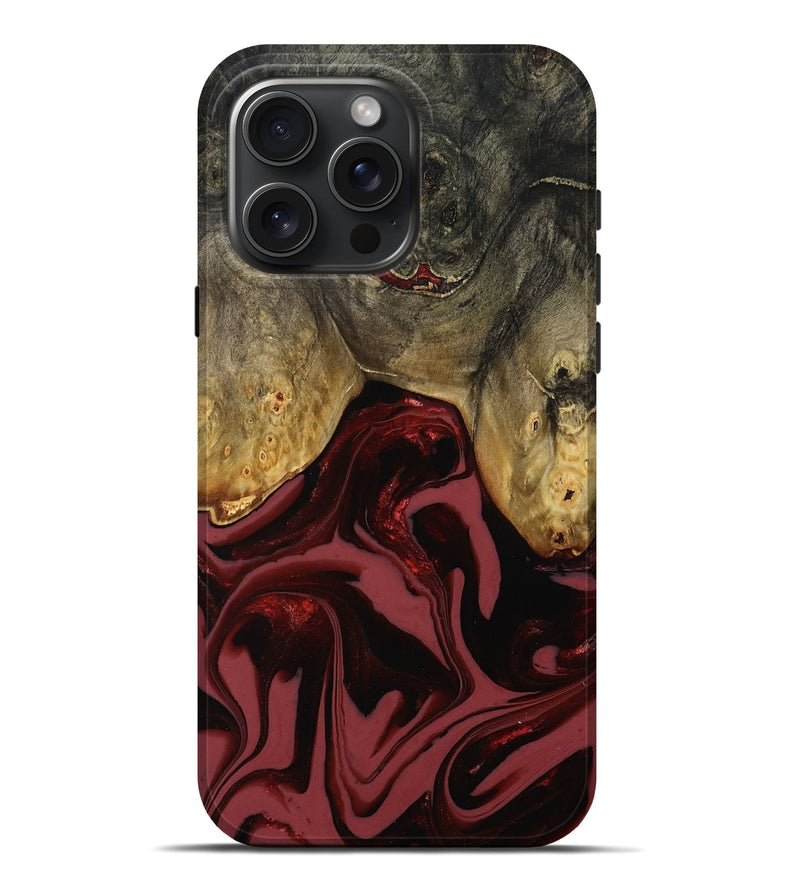 iPhone 16 Pro Max Wood Live Edge Phone Case - Dalton (Red, 808561)