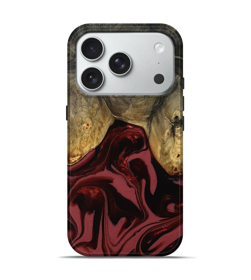 iPhone 18 Pro Wood Live Edge Phone Case - Dalton (Red, 808561)