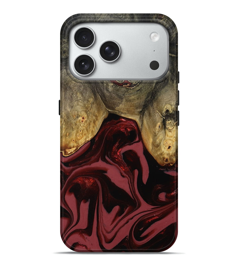 iPhone 18 Pro Max Wood Live Edge Phone Case - Dalton (Red, 808561)
