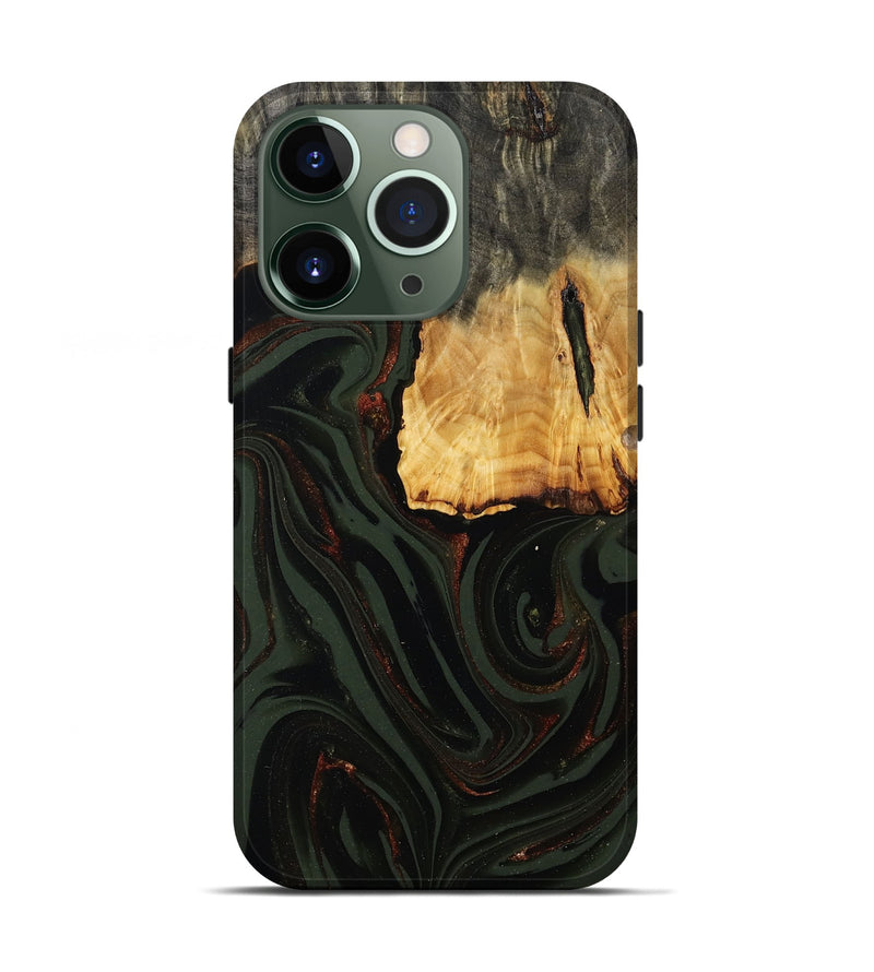 iPhone 13 Pro Wood Live Edge Phone Case - Axton (Green, 808565)