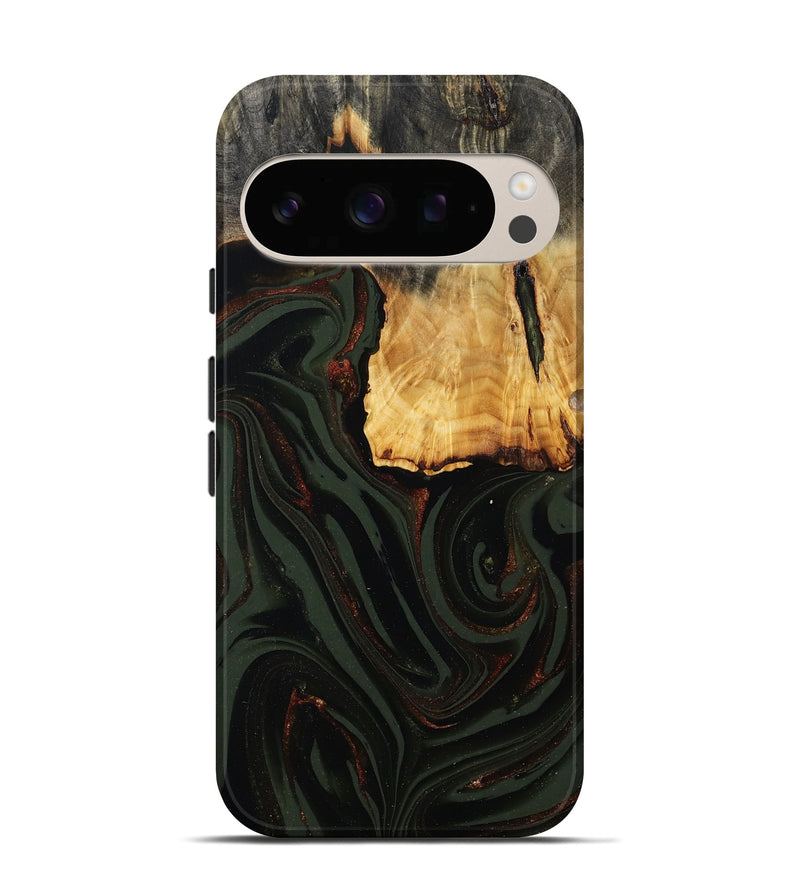 Pixel 10 Pro Wood Live Edge Phone Case - Axton (Green, 808565)