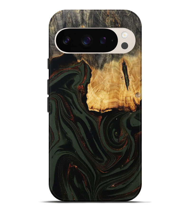 Pixel 10 Pro XL Wood Live Edge Phone Case - Axton (Green, 808565)