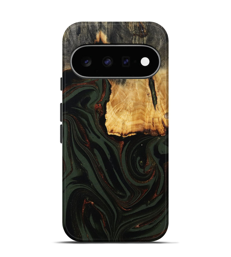 Pixel 11 Wood Live Edge Phone Case - Axton (Green, 808565)