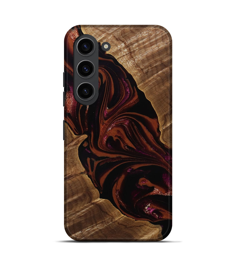 Galaxy S23 Wood Live Edge Phone Case - Jett (Red, 808566)